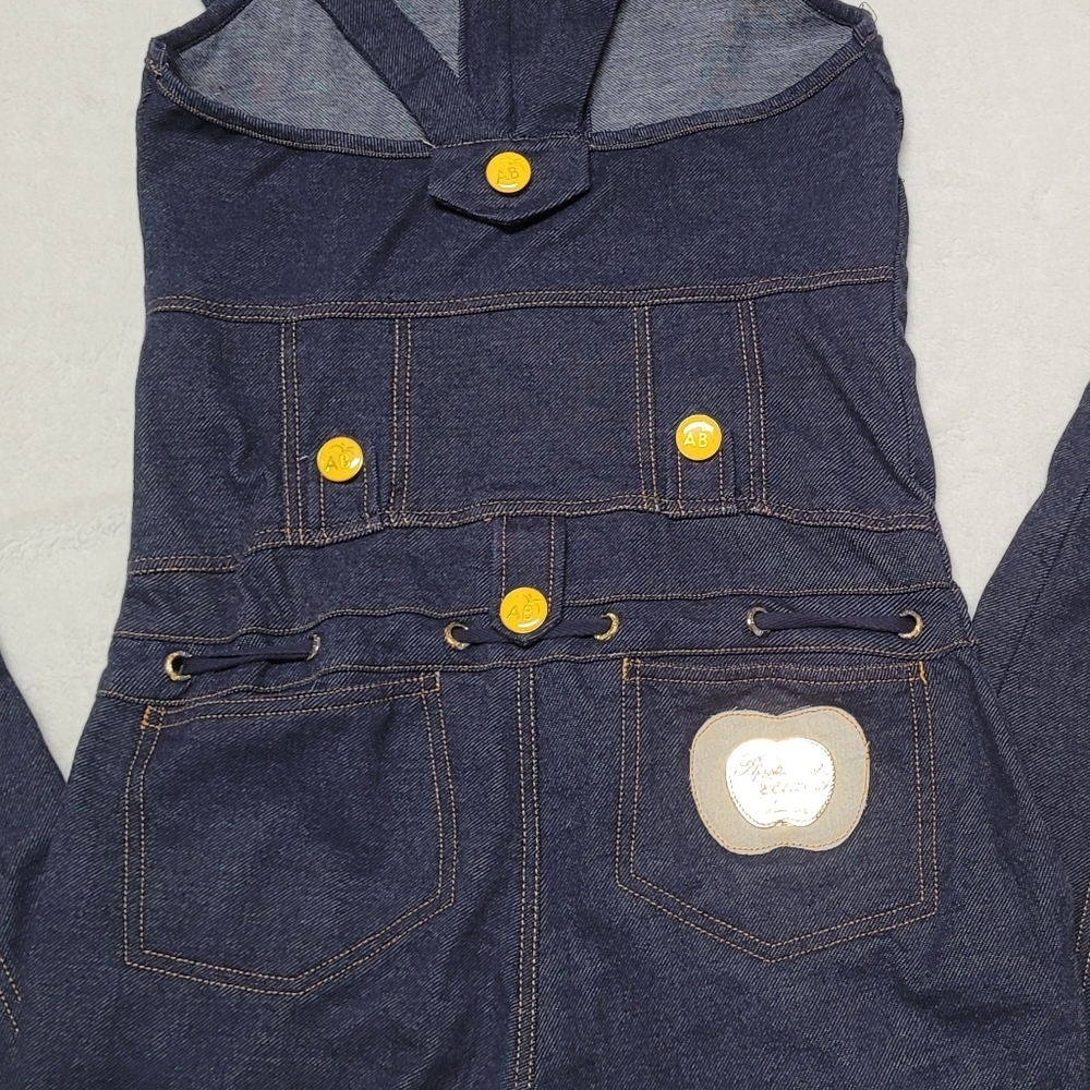 Rare Vintage Y2K Apple Bottom Jeans Hooded Halter Half-Zip Tie-Waist Jumpsuit L - Picture 10 of 13